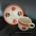 Juego de té de porcelana de cerámica, taza de té y platillo